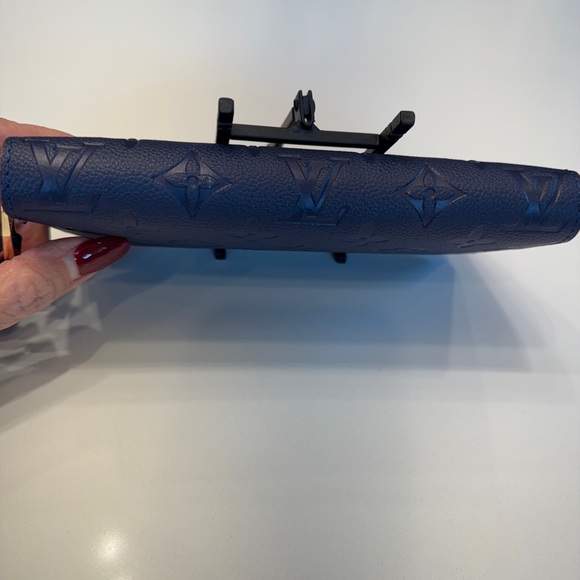 Royal Blue Monogram Zip Wallet - Picture 4 of 12